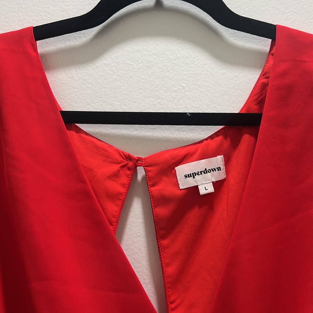 Red Superdown Romper (Size L) *NEW* - Picture 2 of 3